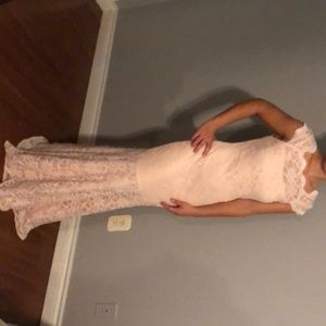 Light pink (blush) bridesmaid dress